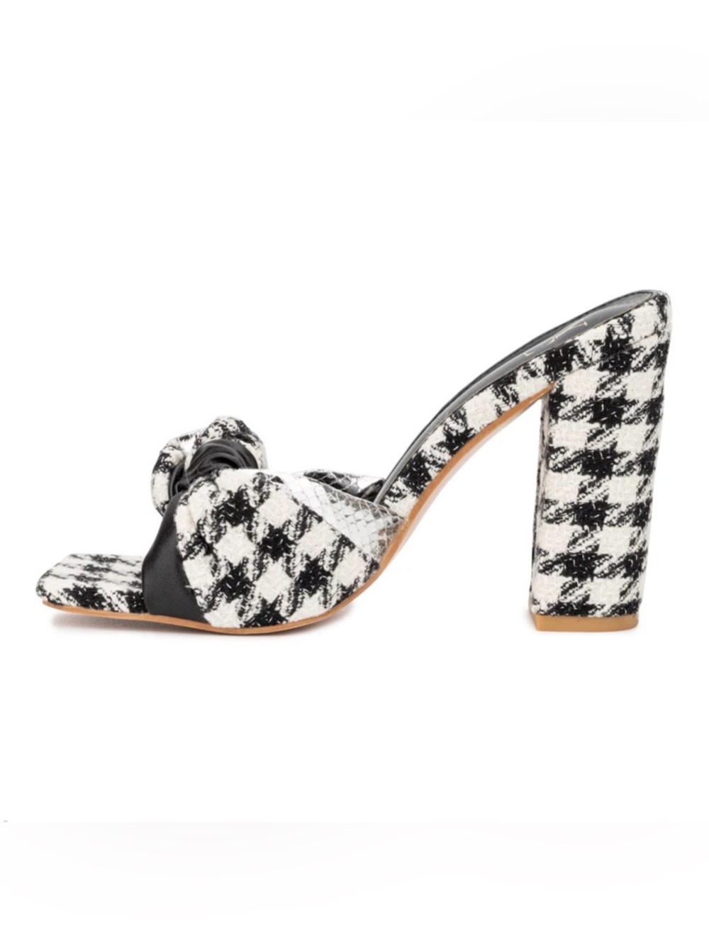 New York & company Houndstooth Anthi Block Heel Dress Sandals - Picture 7 of 10